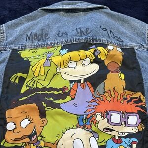 Nickelodeon Rugrats Denim Jacket Made in the 90's Graphic Cartoon Adult S